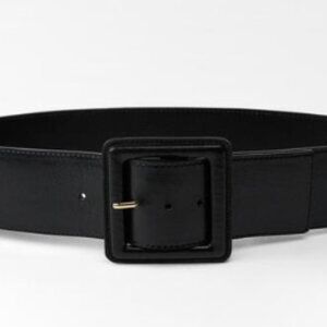 Zara Black Leather Large Buckle Belt
